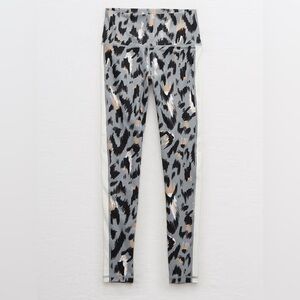 ♥️Aerie Grey Paintstroke Move High Waisted Track 7/8 Legging Womens Sz Medium